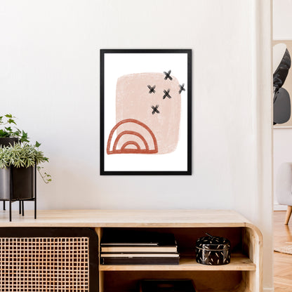 Dalia Chalk Red Rainbow  Art Print by Pixy Paper A2 White Frame