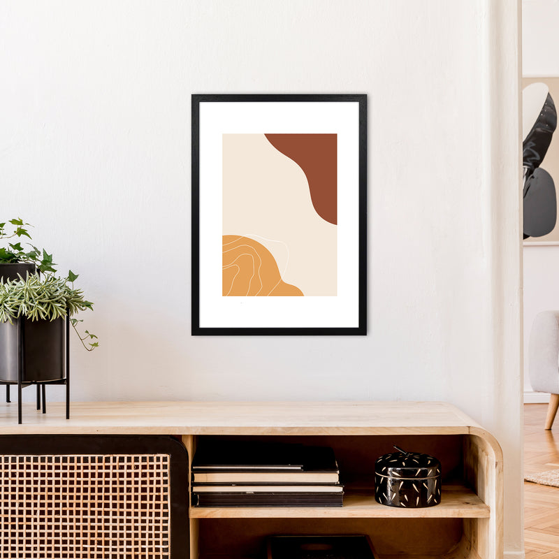 Mica Sand Abstract N27  Art Print by Pixy Paper A2 White Frame
