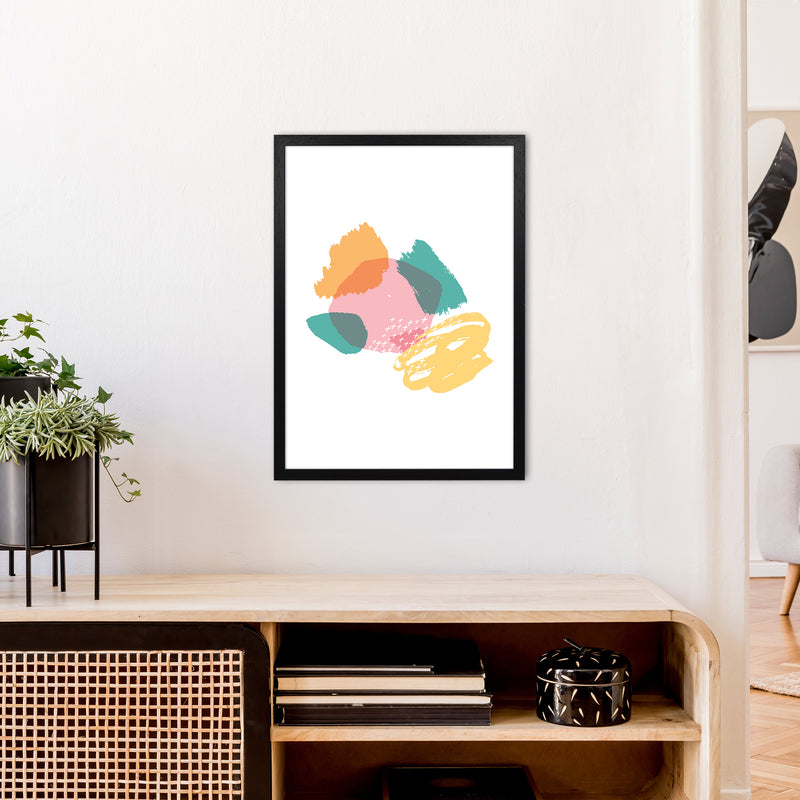 Mismatch Pink And Teal  Art Print by Pixy Paper A2 White Frame