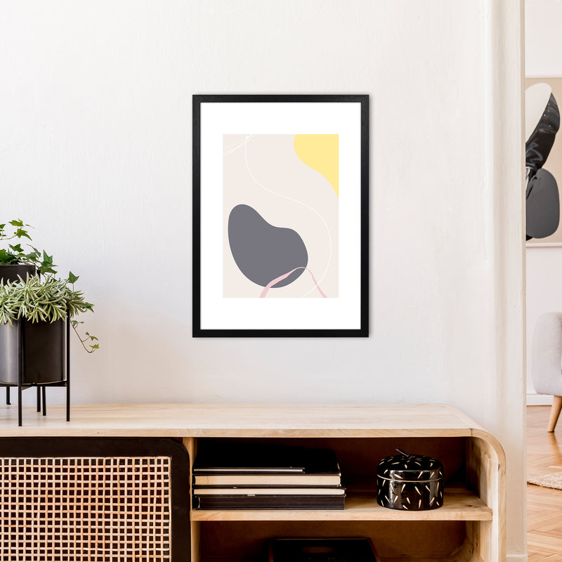 Mila Pink Abstract N19  Art Print by Pixy Paper A2 White Frame