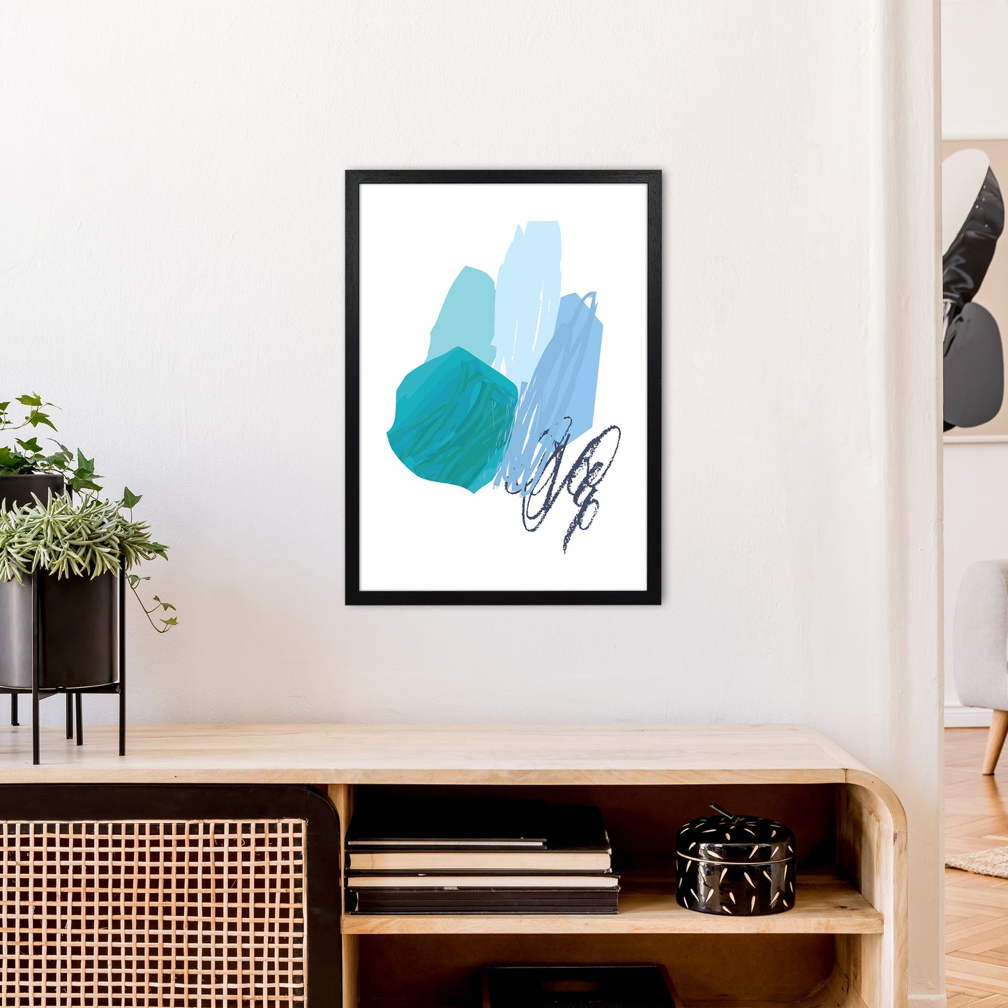 Blue Palette Drawings  Art Print by Pixy Paper A2 White Frame