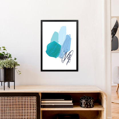 Blue Palette Drawings  Art Print by Pixy Paper A2 White Frame