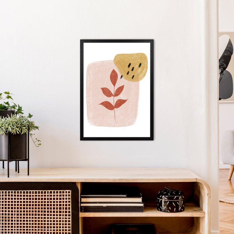 Dalia Chalk Red Leaf  Art Print by Pixy Paper A2 White Frame
