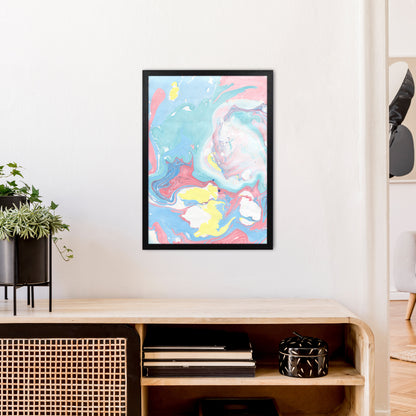 Liquid Mix Rainbow  Art Print by Pixy Paper A2 White Frame