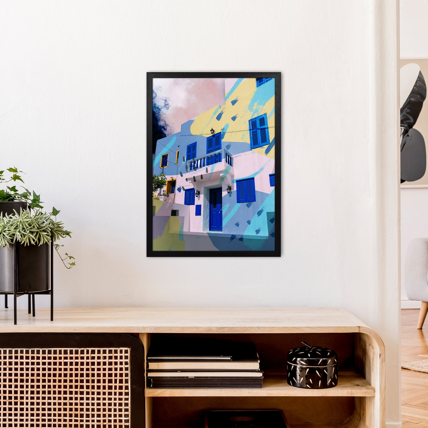 Buliding Pop  Art Print by Pixy Paper A2 White Frame