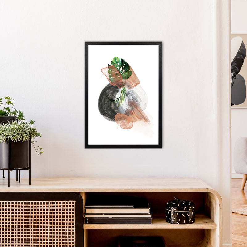 Round Exotic Abstract  Art Print by Pixy Paper A2 White Frame