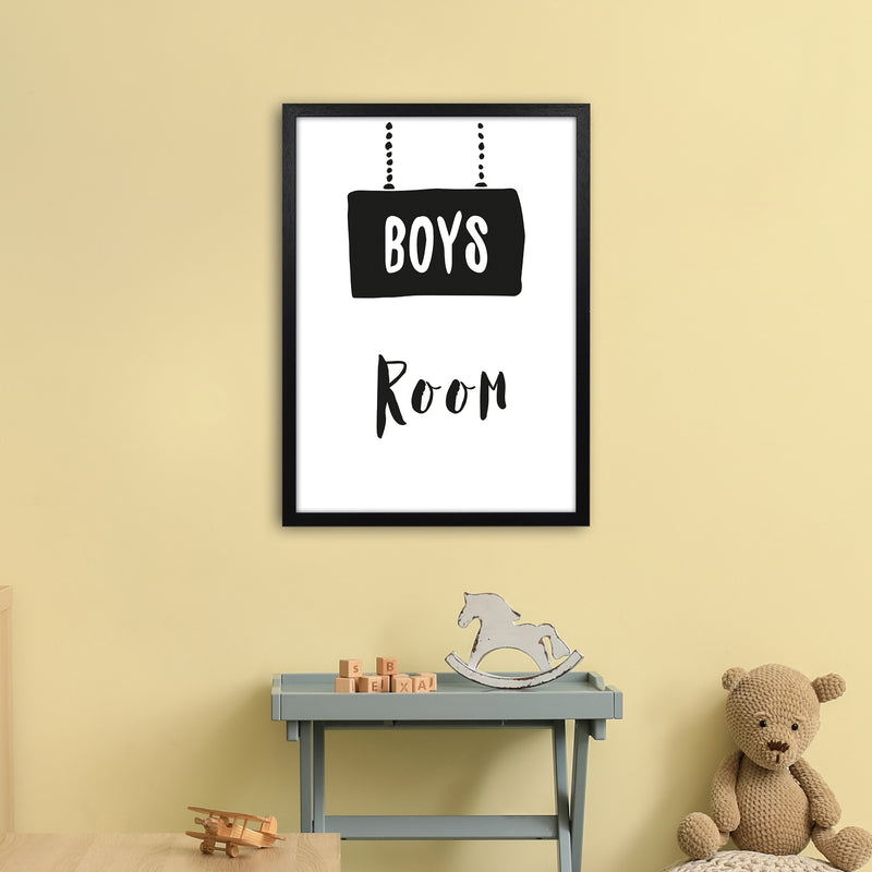 Boys Room Black  Art Print by Pixy Paper A2 White Frame