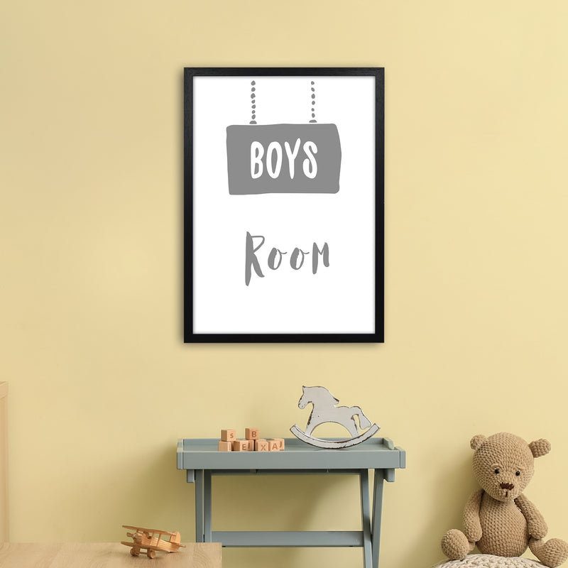 Boys Room Grey  Art Print by Pixy Paper A2 White Frame