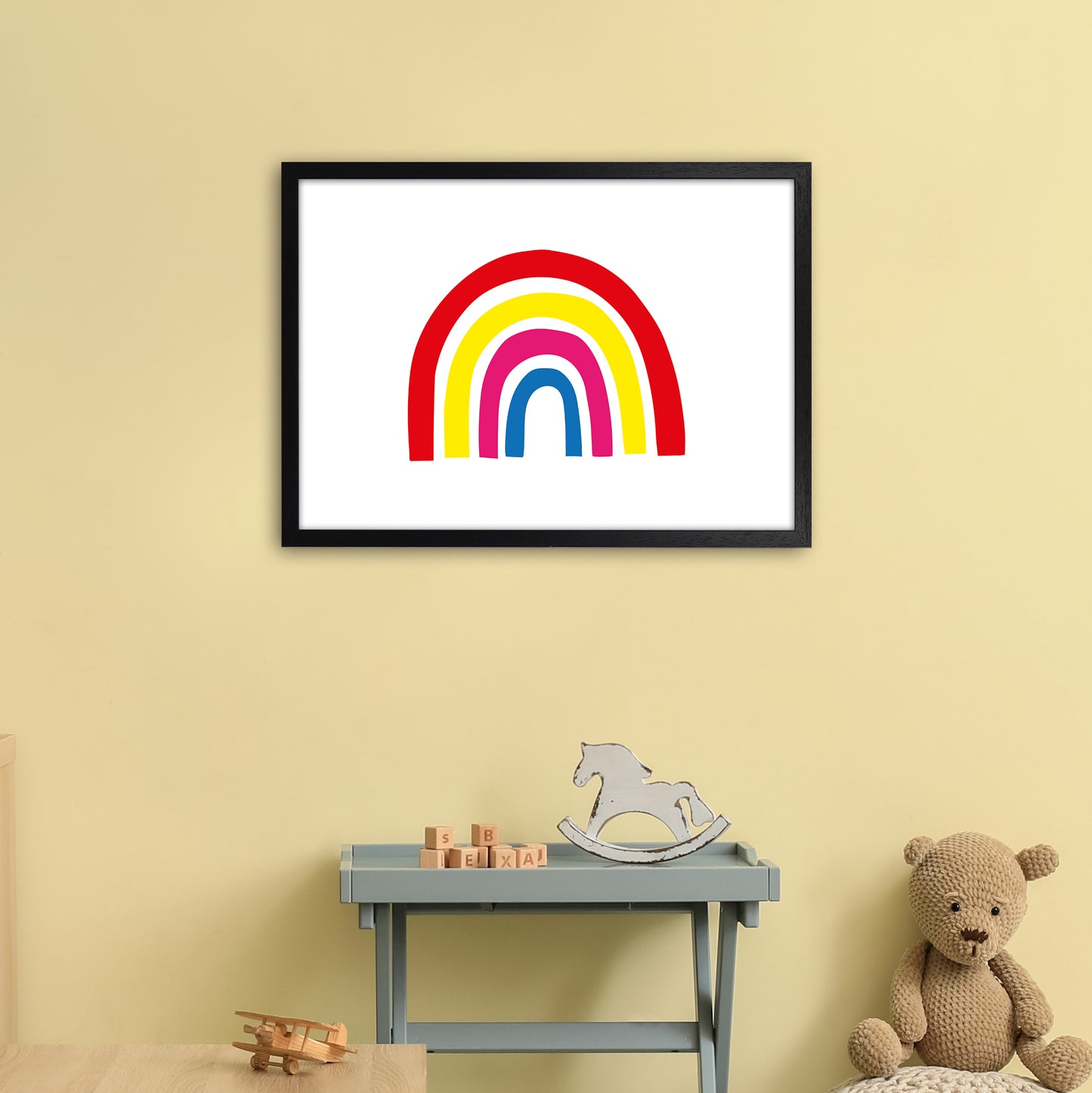 Rainbow Red  Art Print by Pixy Paper A2 White Frame