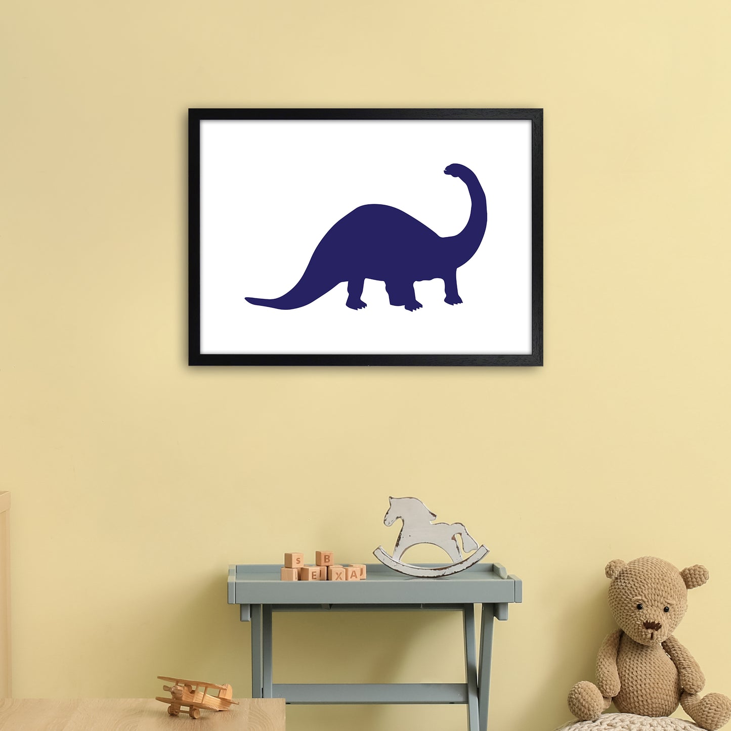 Sauro Navy  Art Print by Pixy Paper A2 White Frame