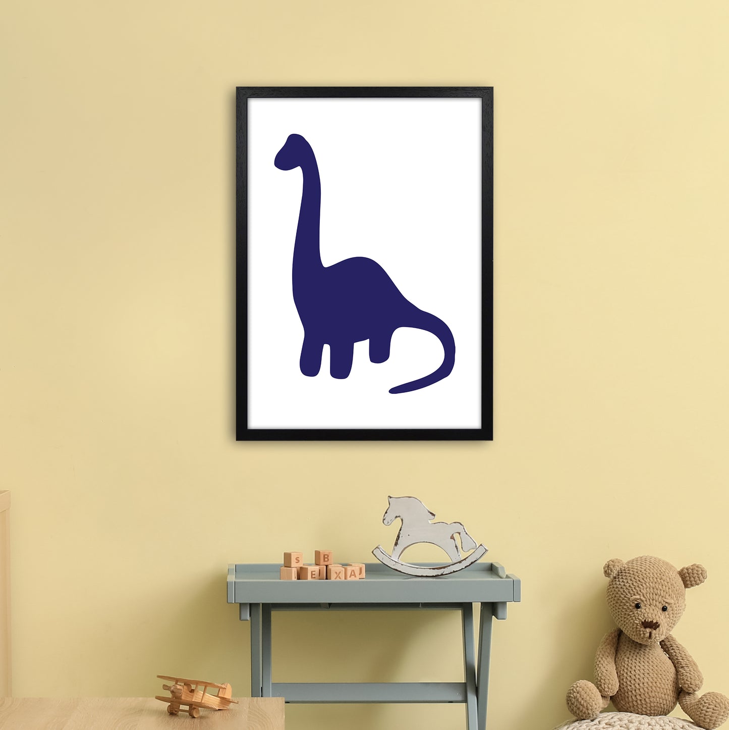 Brach Navy  Art Print by Pixy Paper A2 White Frame