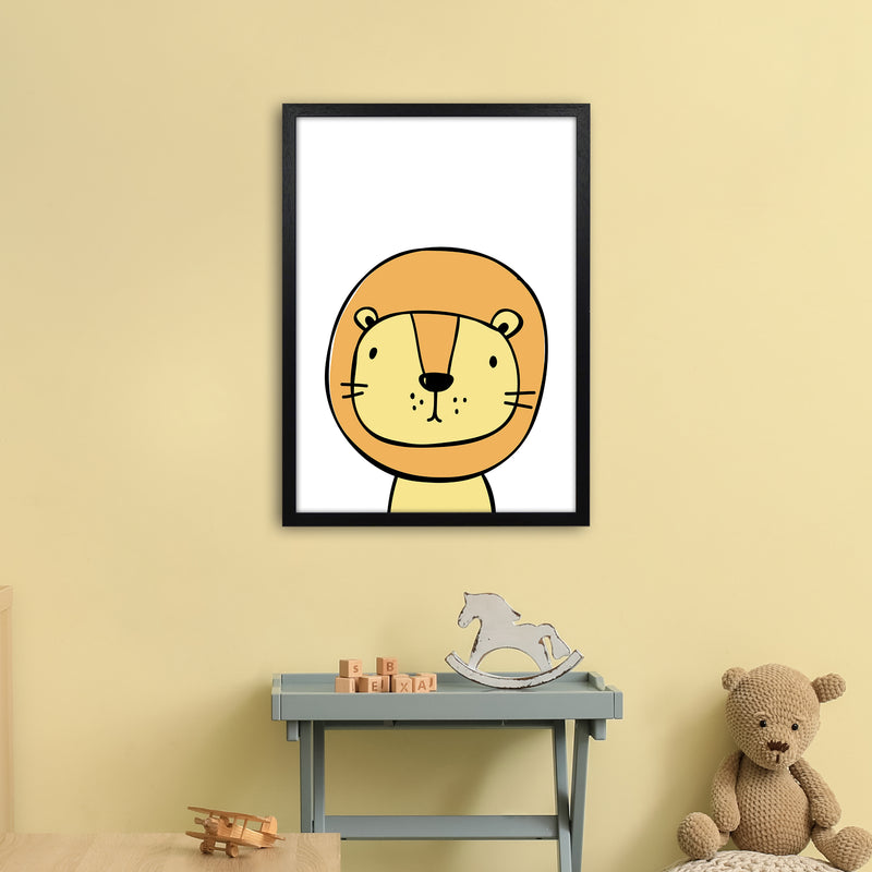 Lion  Art Print by Pixy Paper A2 White Frame