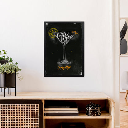 Cosmopolitan Cocktail Black  Art Print by Pixy Paper A2 White Frame