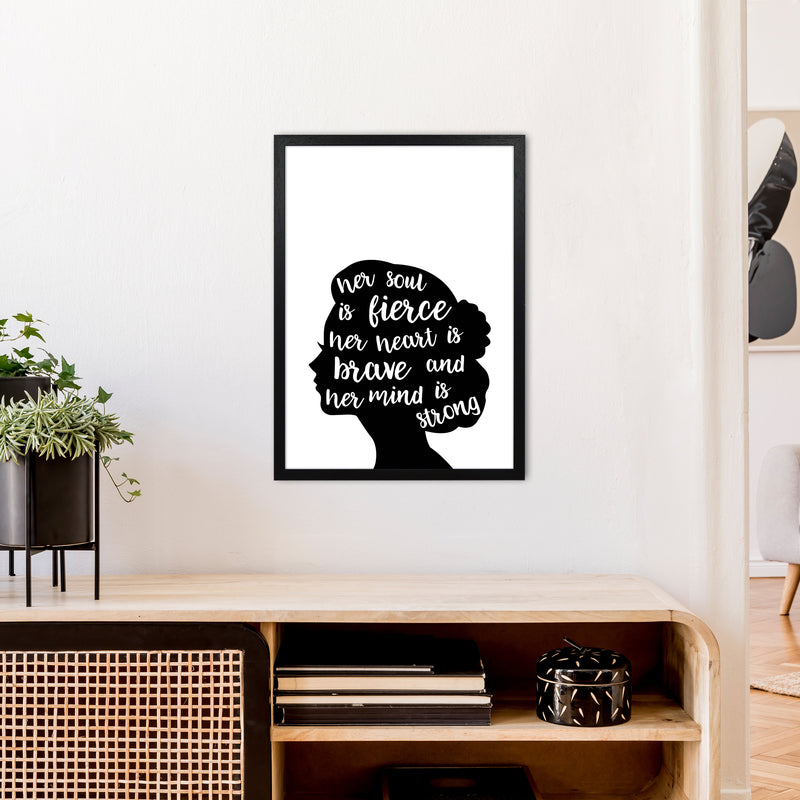 Her Soul Is Fierce White  Art Print by Pixy Paper A2 White Frame
