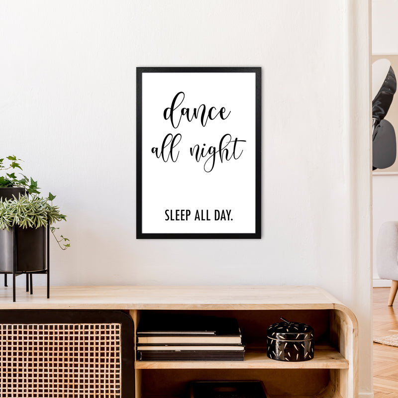 Dance All Night  Art Print by Pixy Paper A2 White Frame