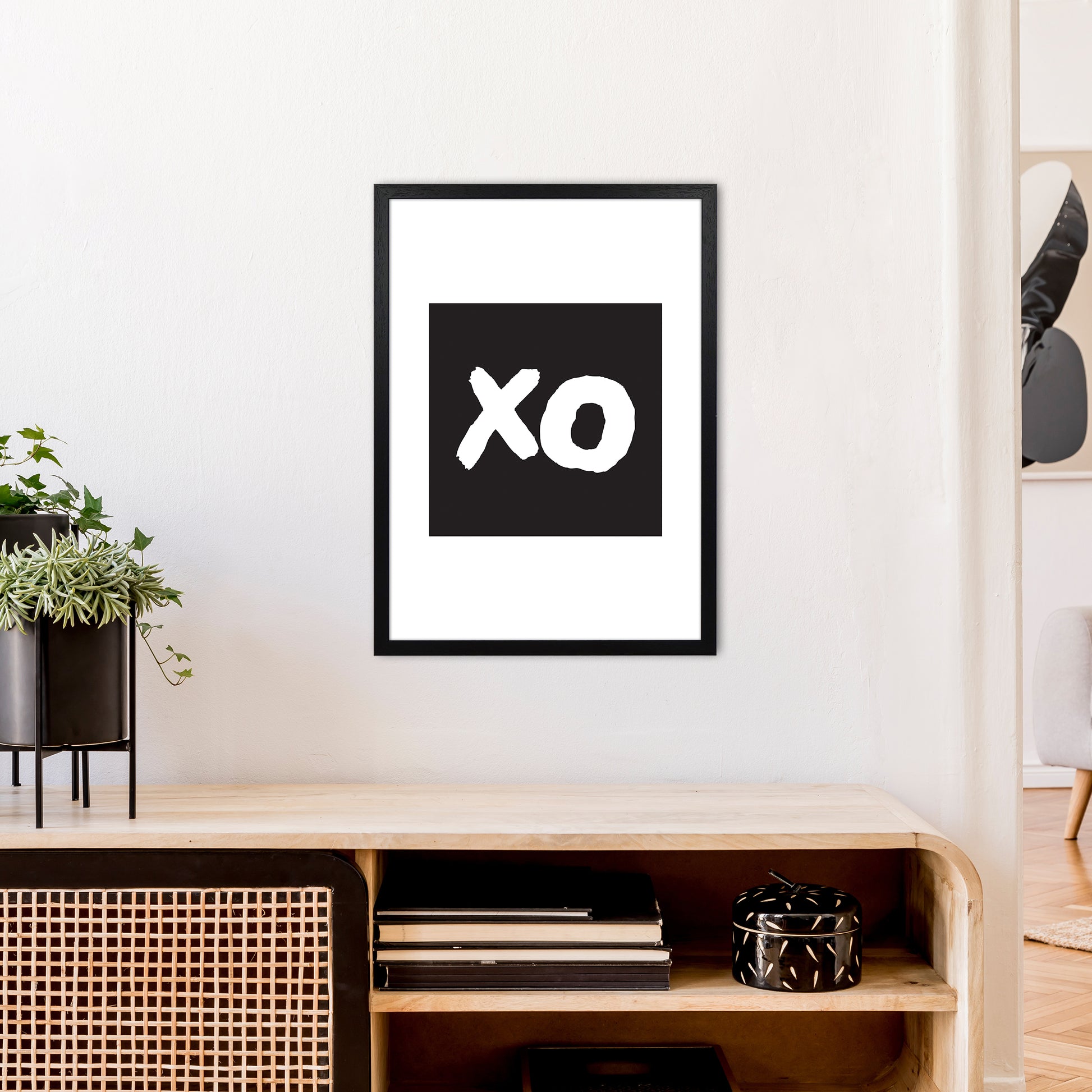 Xo Black Box  Art Print by Pixy Paper A2 White Frame
