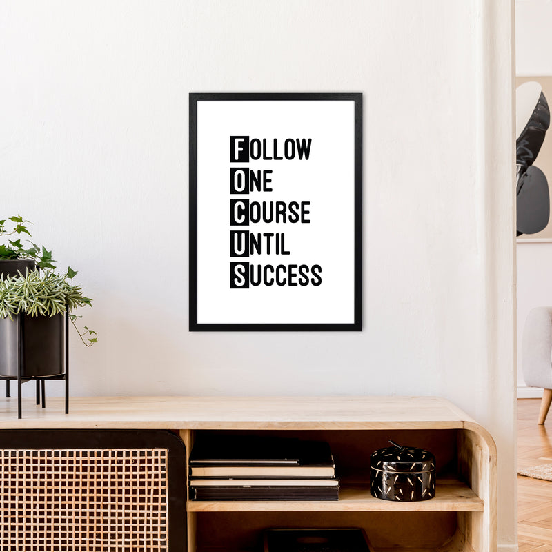 Focus Black  Art Print by Pixy Paper A2 White Frame