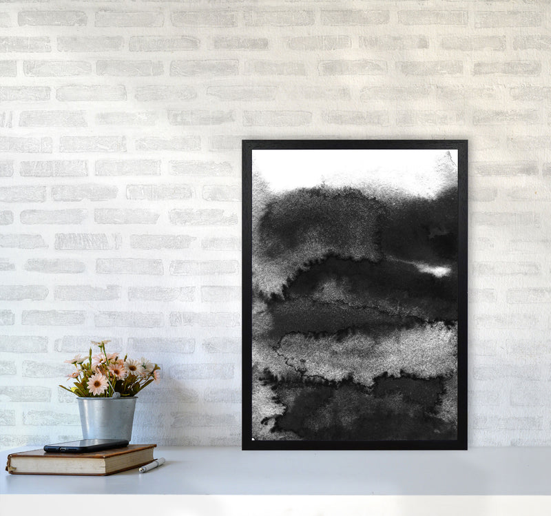 Majestic Monochrome Watercolour 16 Art Print by Pixy Paper A2 White Frame