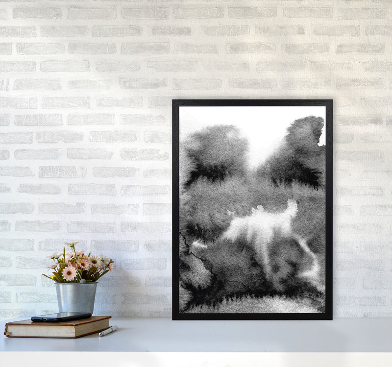 Majestic Monochrome Watercolour 17 Art Print by Pixy Paper A2 White Frame