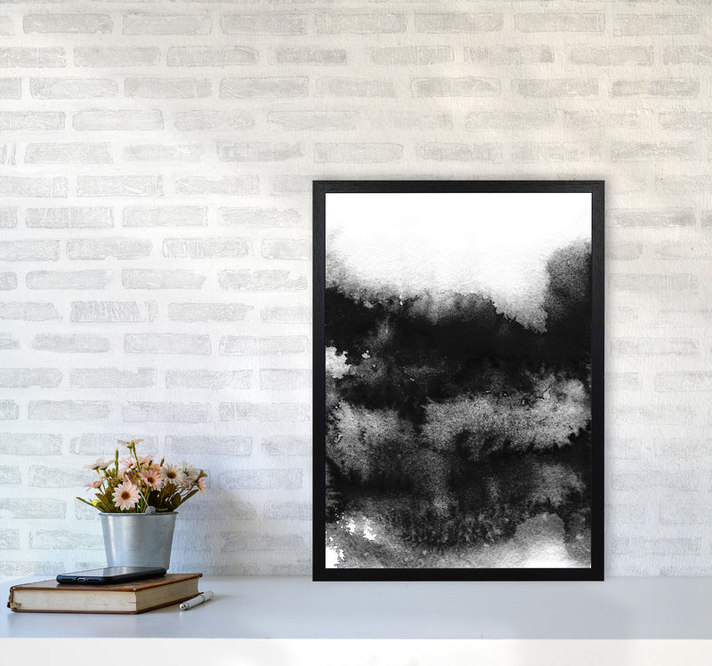 Majestic Monochrome Watercolour 05 Art Print by Pixy Paper A2 White Frame