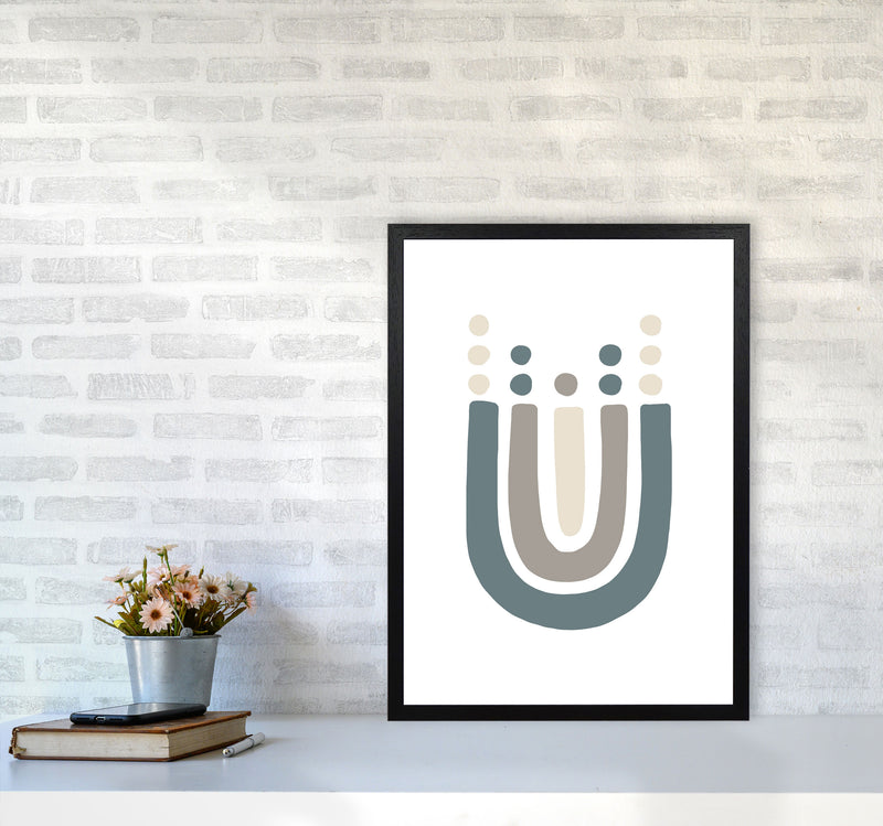 Inspired Upside Down Natural Rainbow White Art Print by Pixy Paper A2 White Frame
