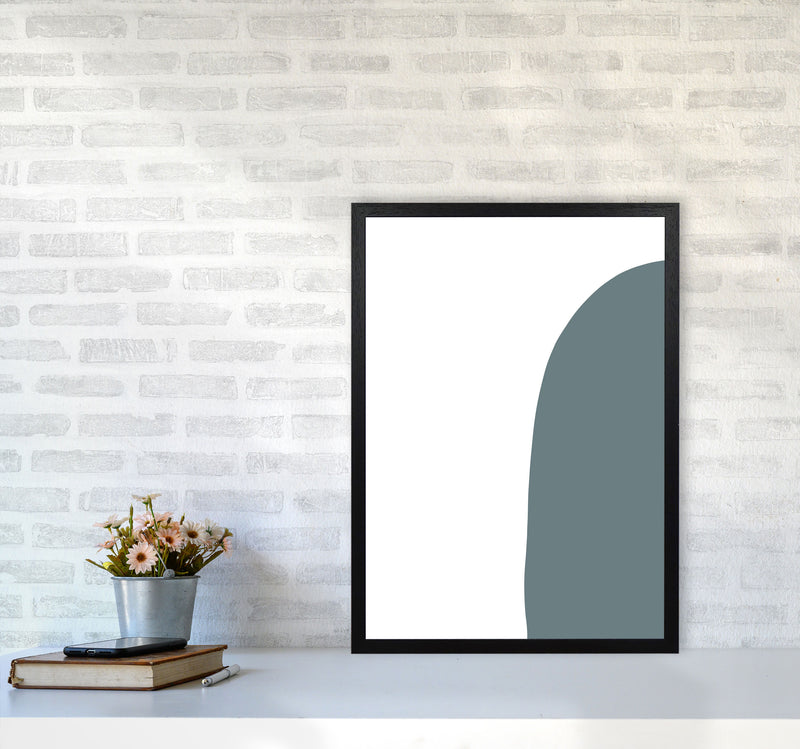 Inspired Teal Half Stone Right Art Print by Pixy Paper A2 White Frame