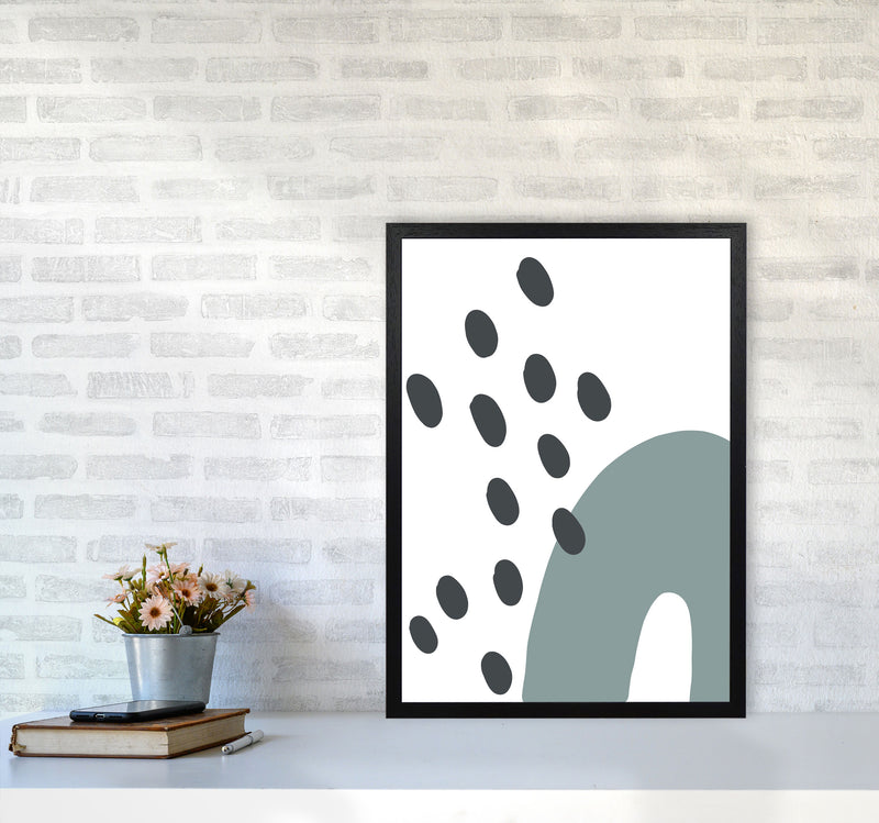 Inspired Teal Rainbow with Polka Art Print by Pixy Paper A2 White Frame