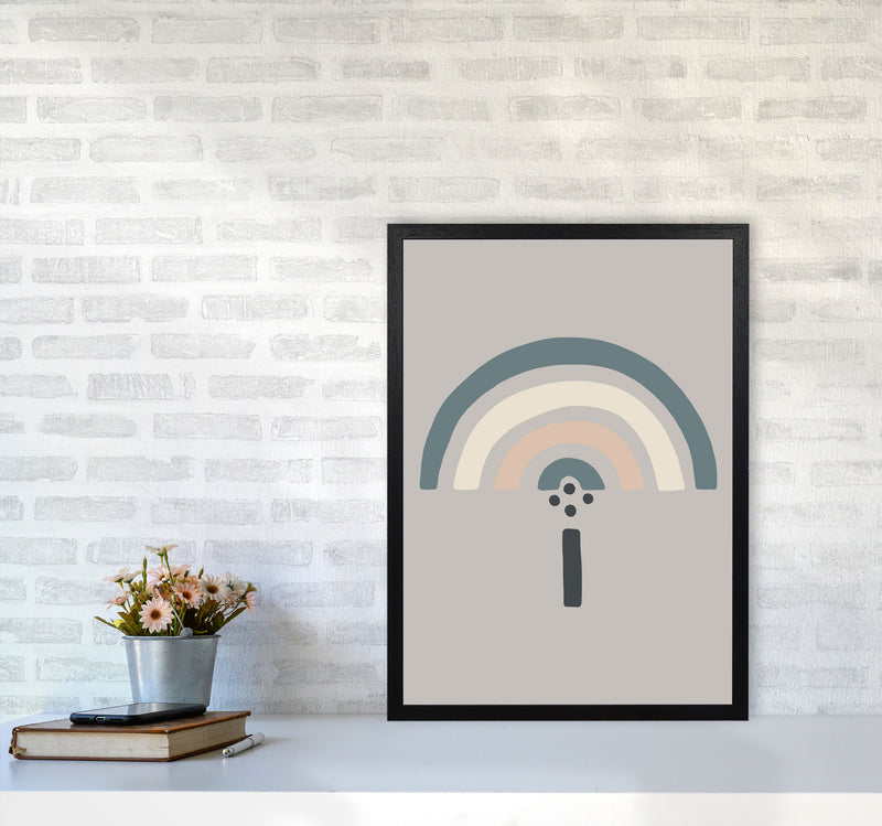 Inspired Natural Rainbow Stone Art Print by Pixy Paper A2 White Frame
