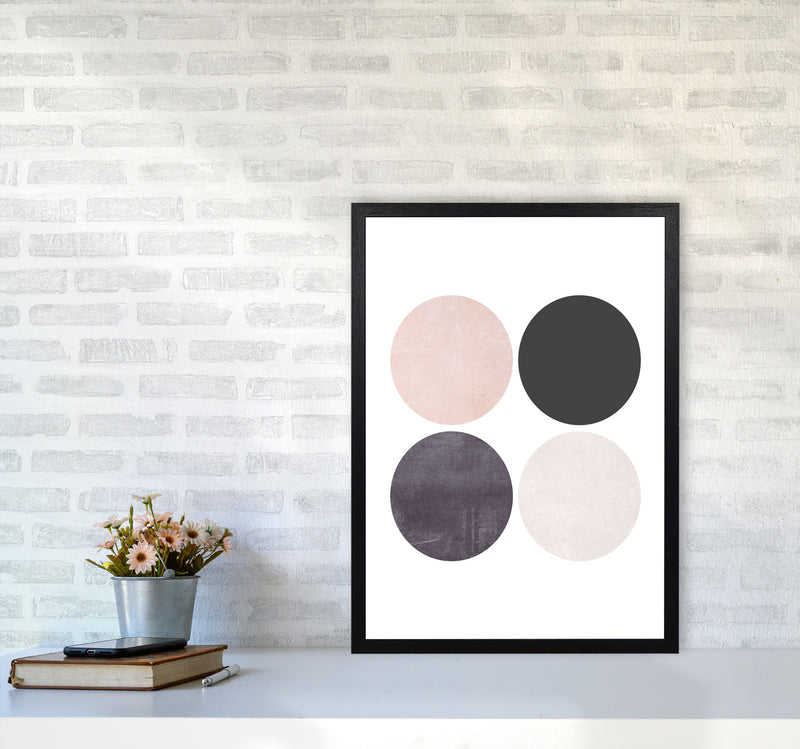 Circles pink cotton Art Print by Pixy Paper A2 White Frame