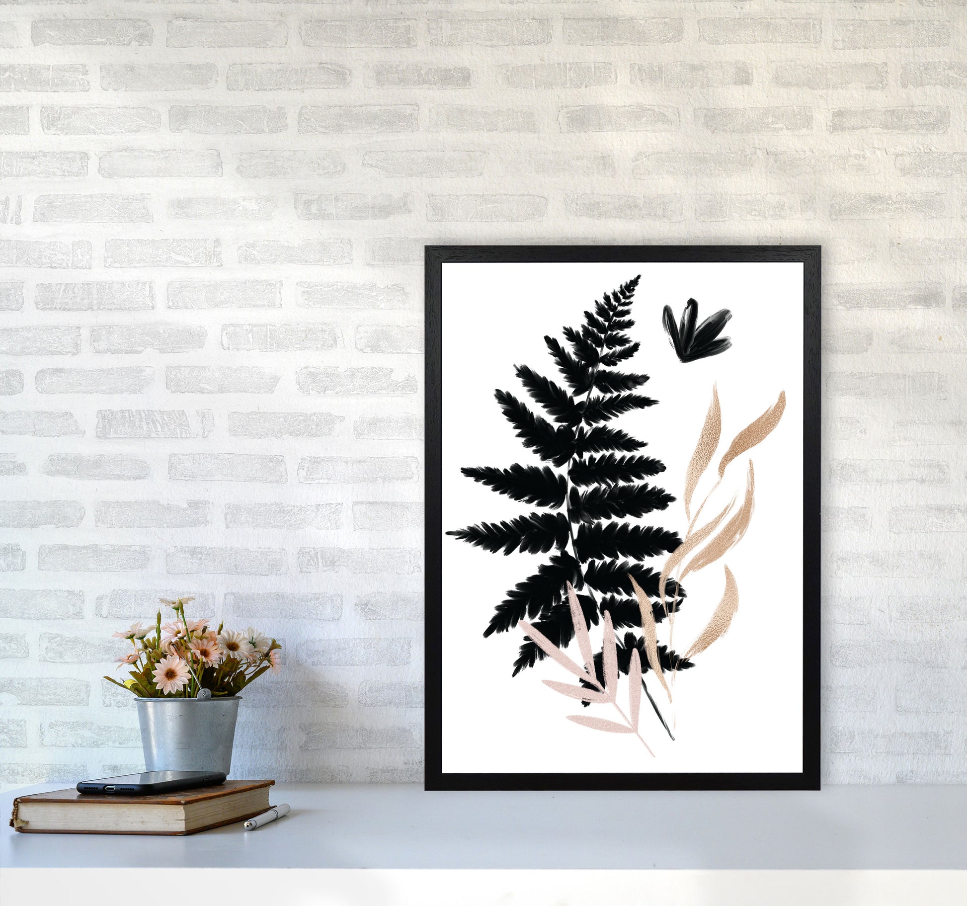 Delicate Floral 07 Art Print by Pixy Paper A2 White Frame