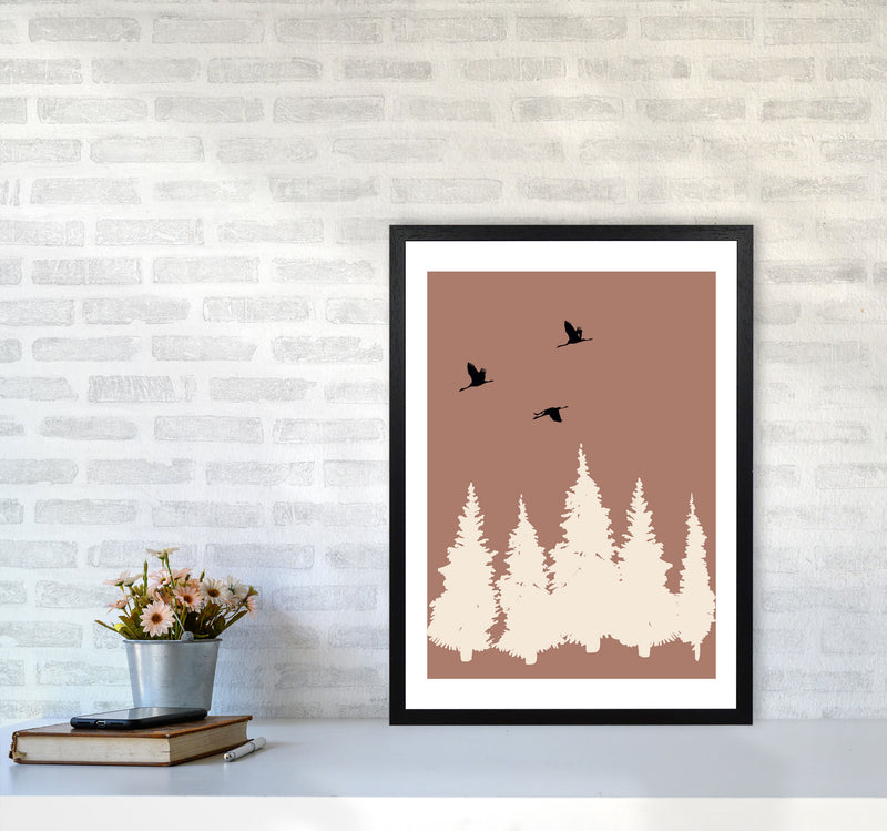 Autumn Rowan abstract Art Print by Pixy Paper A2 White Frame