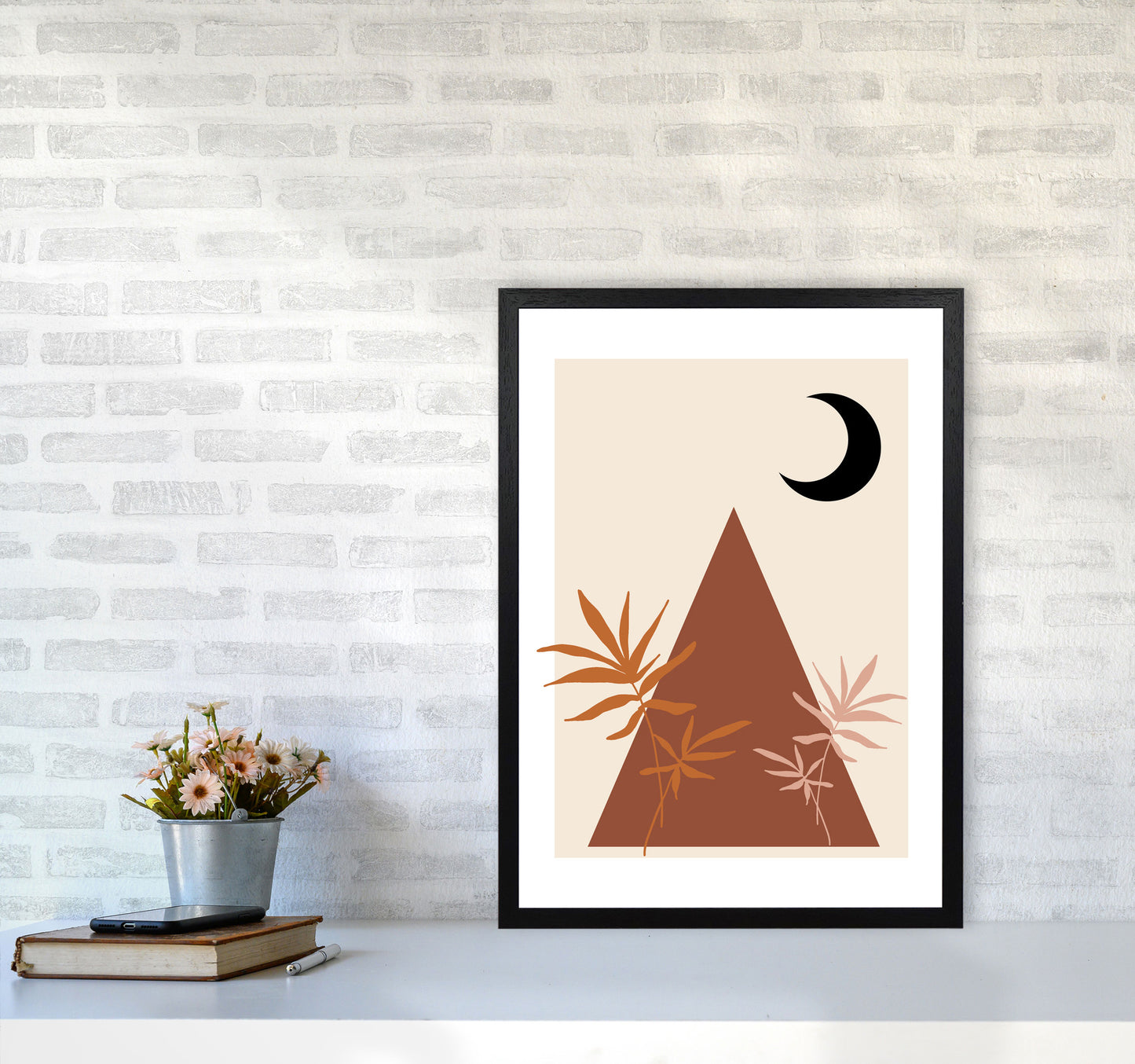 Autumn Maple abstract Art Print by Pixy Paper A2 White Frame