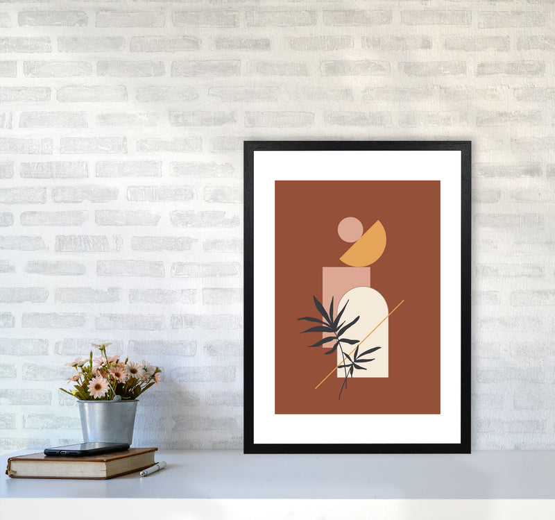 Autumn Fern abstract Art Print by Pixy Paper A2 White Frame