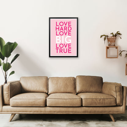 Love Hard Art Print by Pixy Paper A2 White Frame