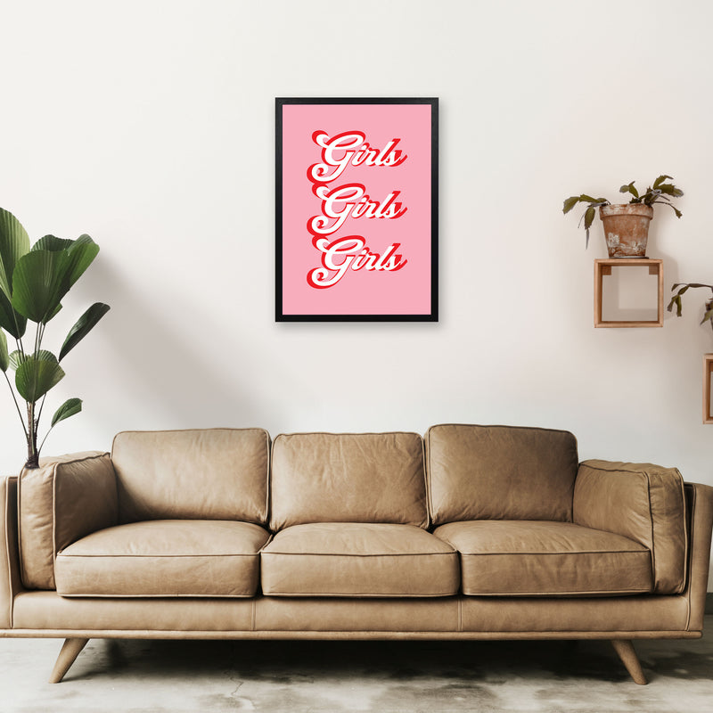 Girls Girls Girls Art Print by Pixy Paper A2 White Frame