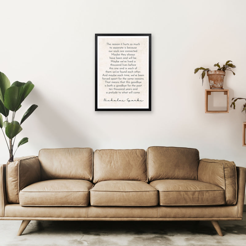 Our Souls - Nicholas Sparks Art Print by Pixy Paper A2 White Frame