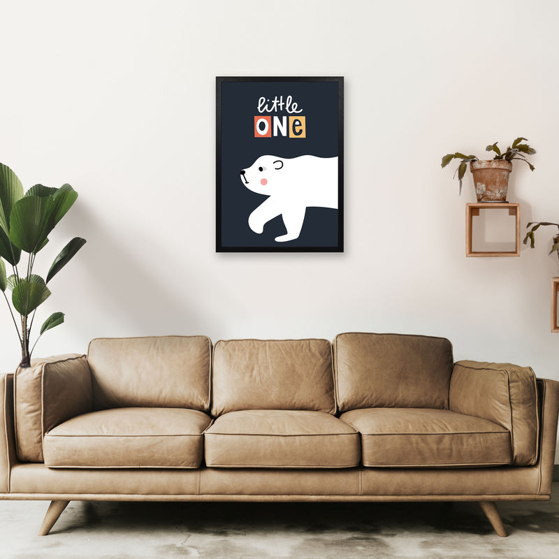 Little one polar bear Art Print by Pixy Paper A2 White Frame