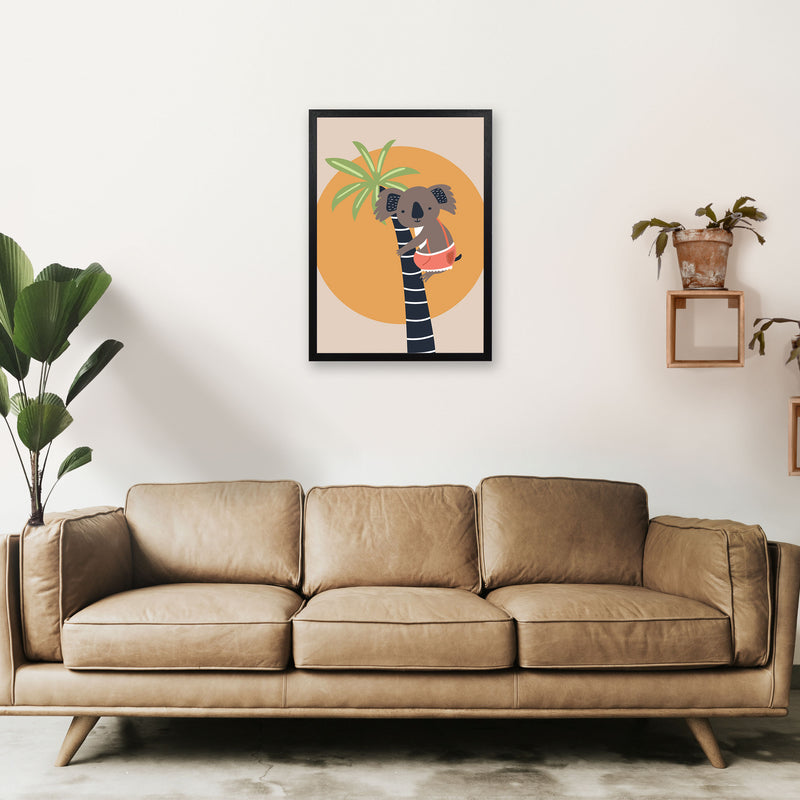 Koala in tree Neutral kids Art Print by Pixy Paper A2 White Frame