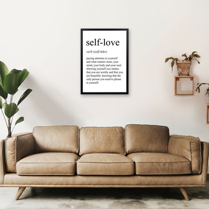 Self-Love Definition Art Print by Pixy Paper A2 White Frame