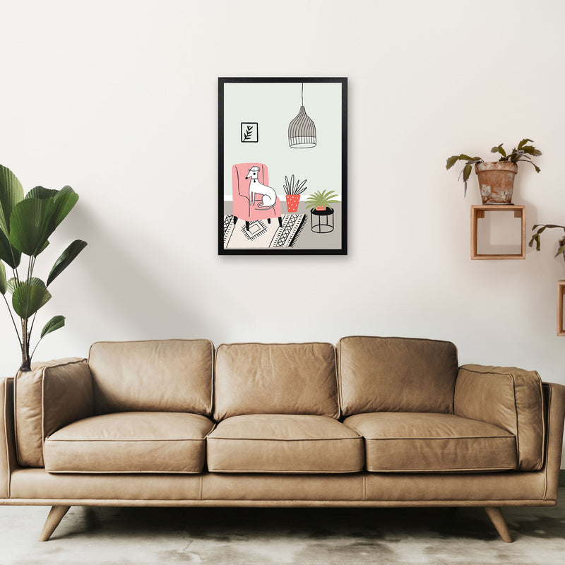 Posh Dog Art Print by Pixy Paper A2 White Frame