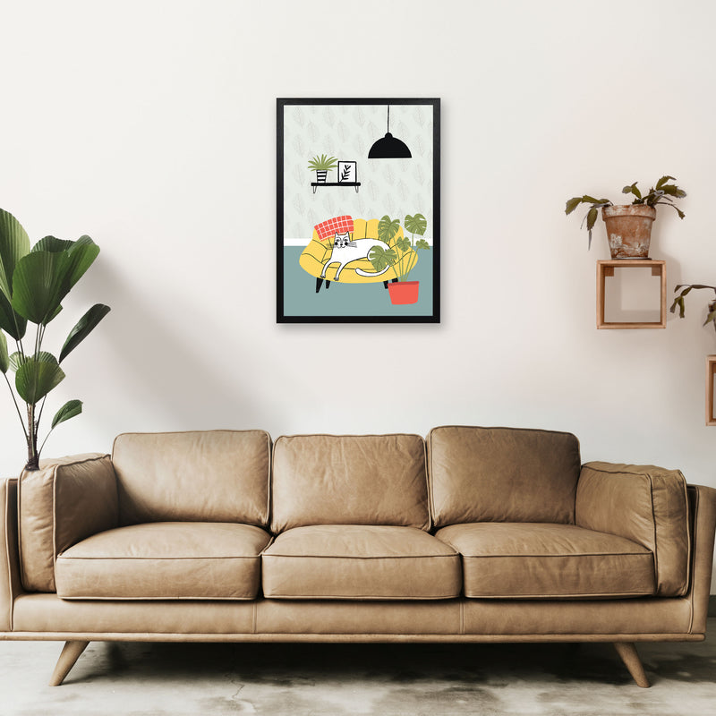 It's A Cat Life Art Print by Pixy Paper A2 White Frame
