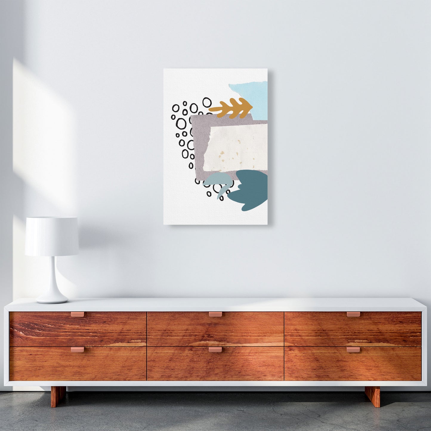 Reef Shapes Abstract 2 Modern Print A2 Canvas