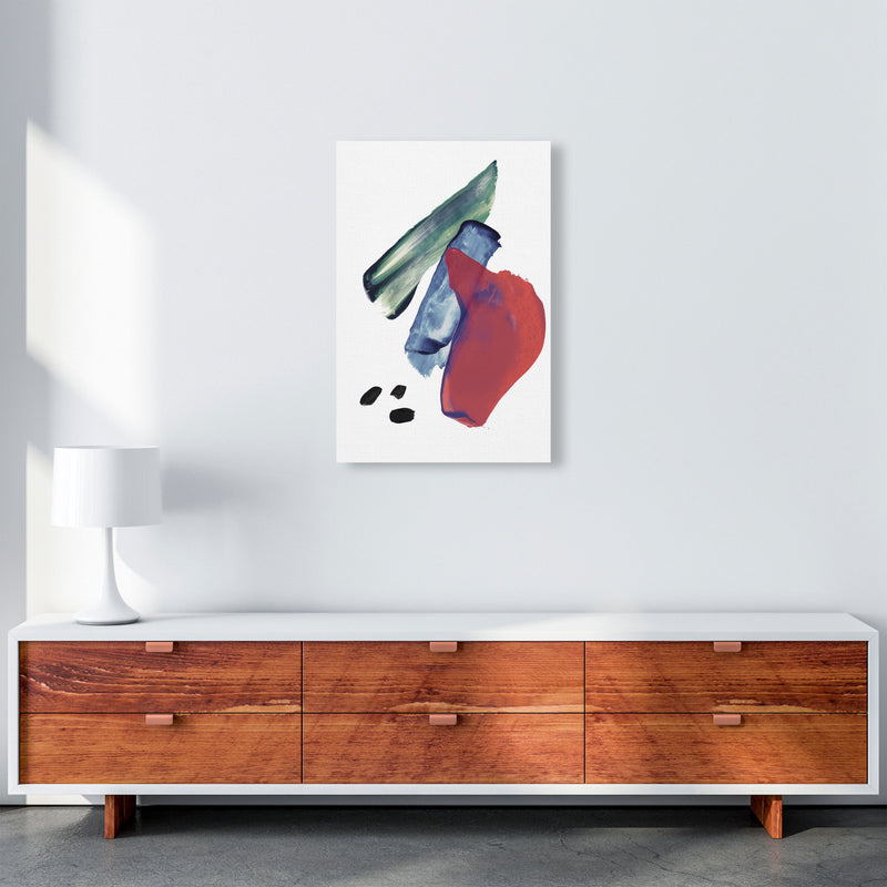 Red And Blue Mixed Watercolour Abstract Modern Print A2 Canvas
