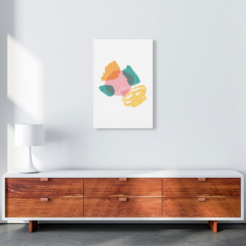 Pink And Teal Mismatch Abstract Modern Print A2 Canvas