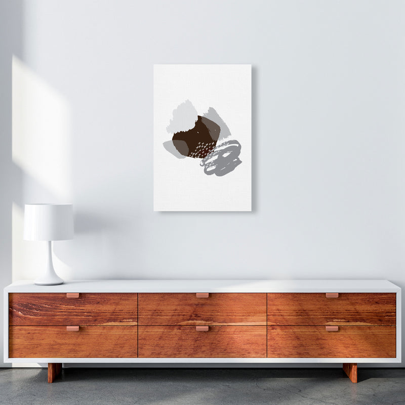 Grey And Black Mismatch Abstract Modern Print A2 Canvas
