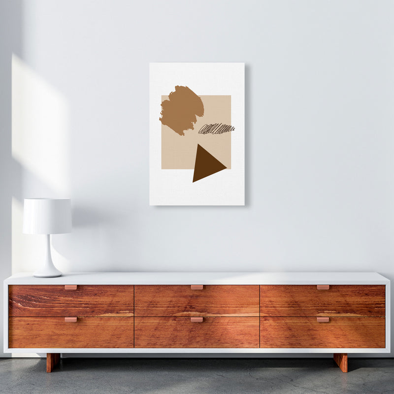 Taupe Square Mismatch Abstract Modern Print A2 Canvas