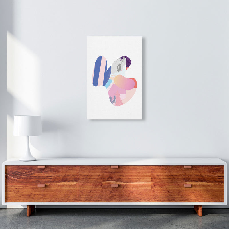 Pink Abstract Butterfly Shape Modern Print A2 Canvas