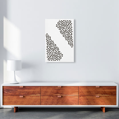 Black Corner Polka Dots Abstract Modern Print A2 Canvas