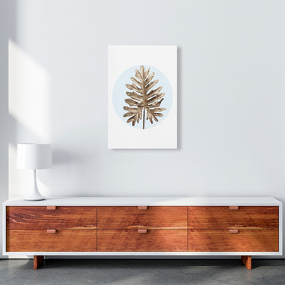 Abstract Blue Leaf Modern Print, Framed Botanical & Nature Art Print A2 Canvas