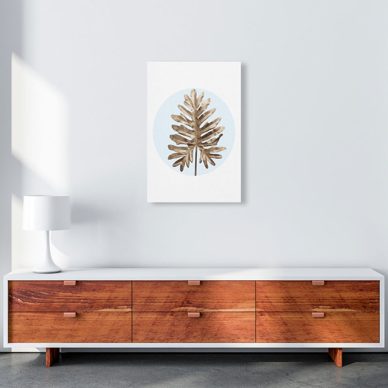 Abstract Blue Leaf Modern Print, Framed Botanical & Nature Art Print A2 Canvas